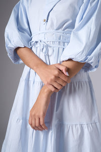 Male Side Buttoned Sky blue Dress
