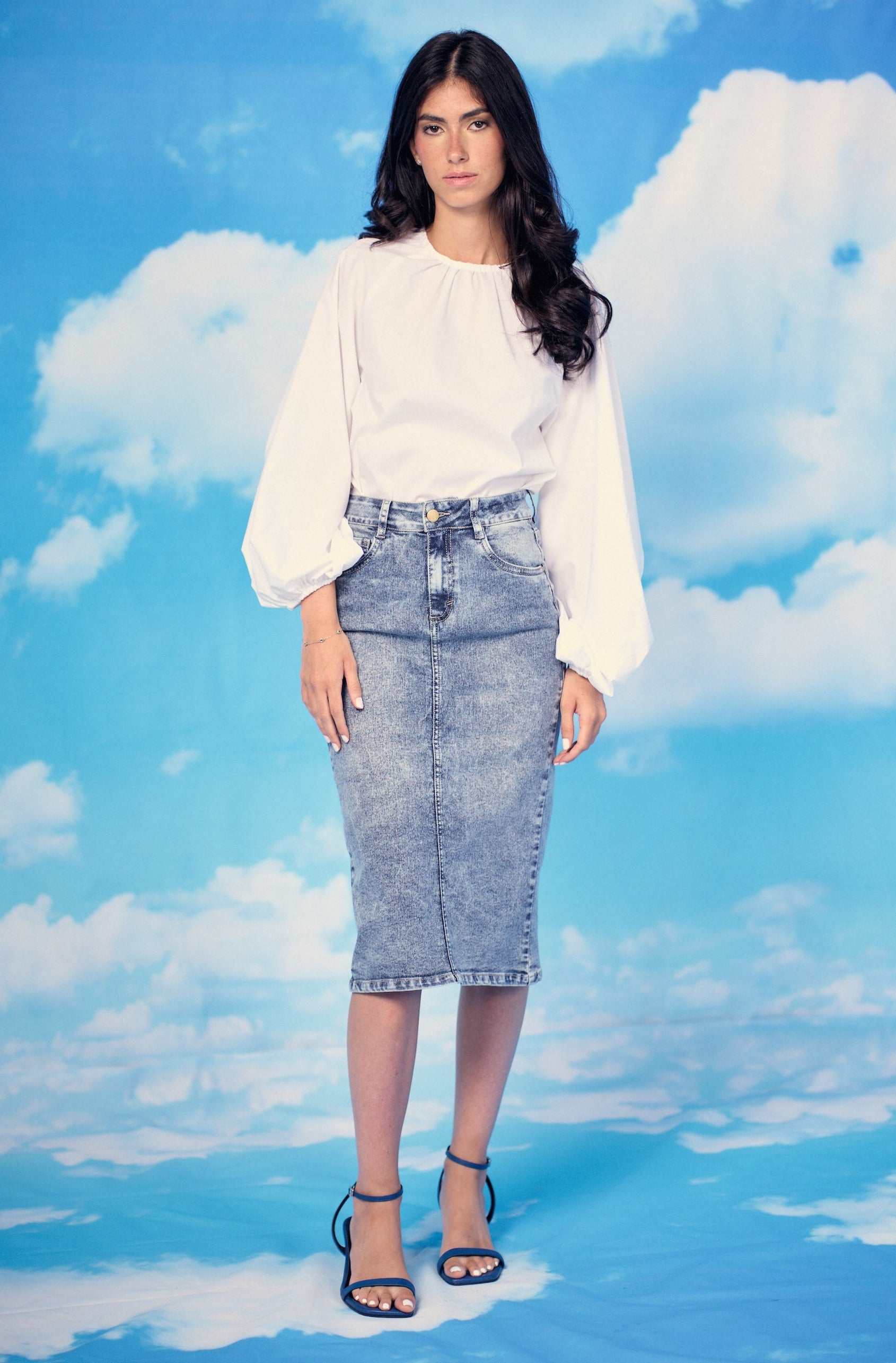 Classic Gato Denim Tube Skirt