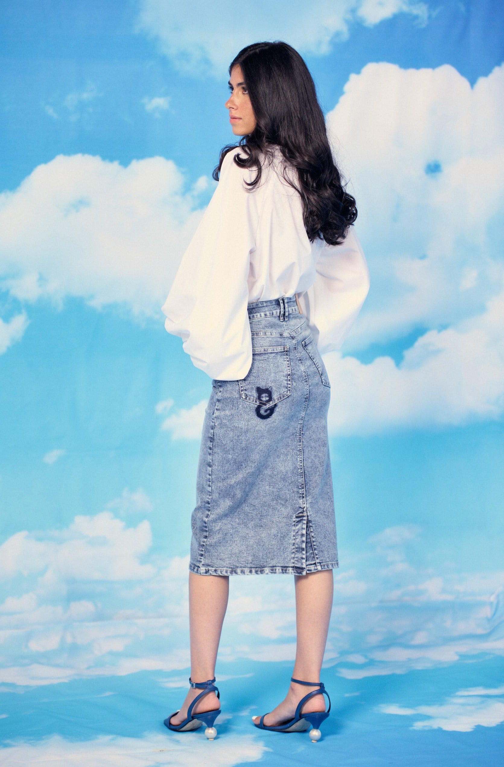 Classic Gato Denim Tube Skirt
