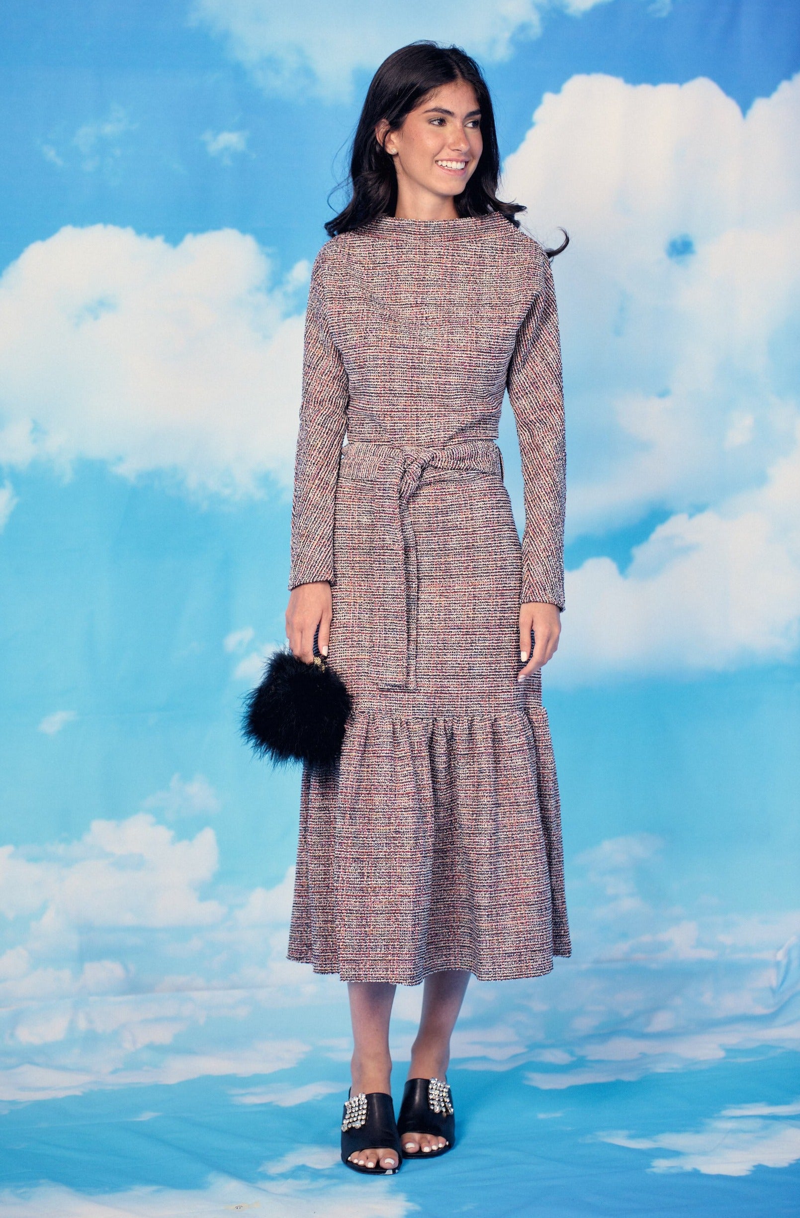 Mariella Tweed Pink Dress