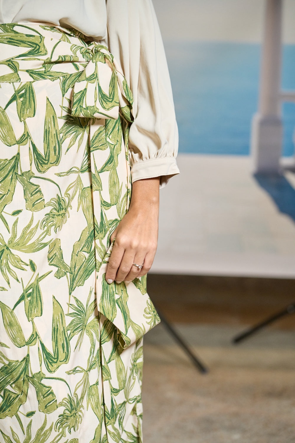 Elba Wrap Skirt - Printed Greens