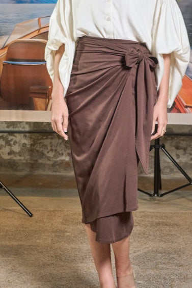 Lemoni Wrap Skirt - Brown
