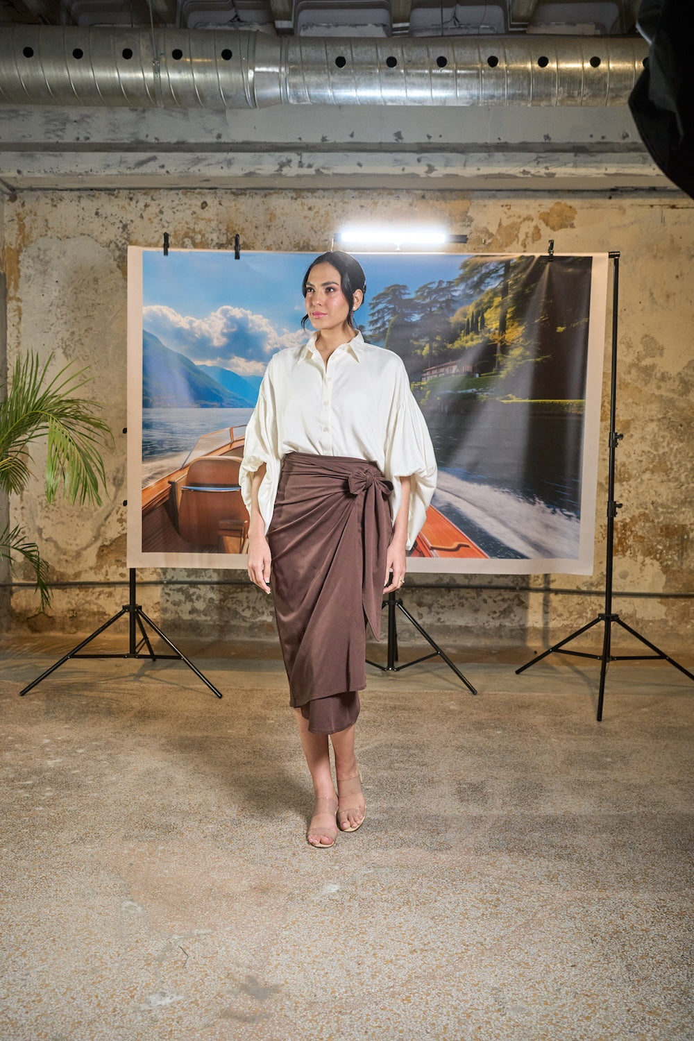Lemoni Wrap Skirt - Brown