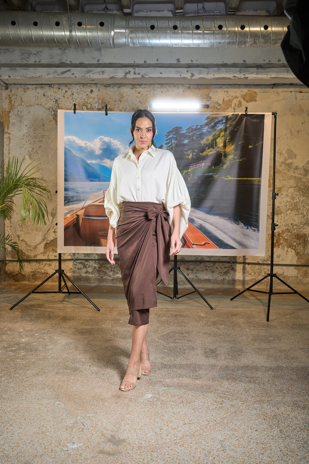 Lemoni Wrap Skirt - Brown