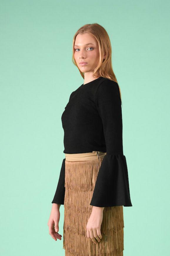 Ruela Fringe Skirt - Gold