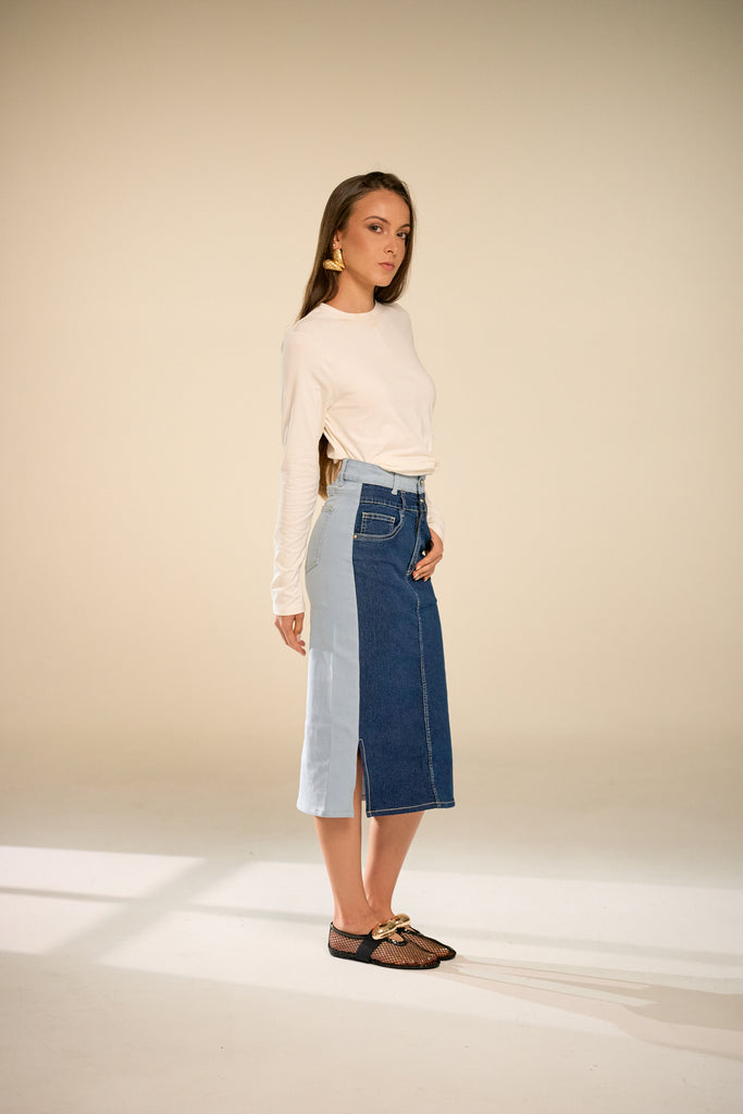 Leslie Double Denim Skirt – Gatorecato