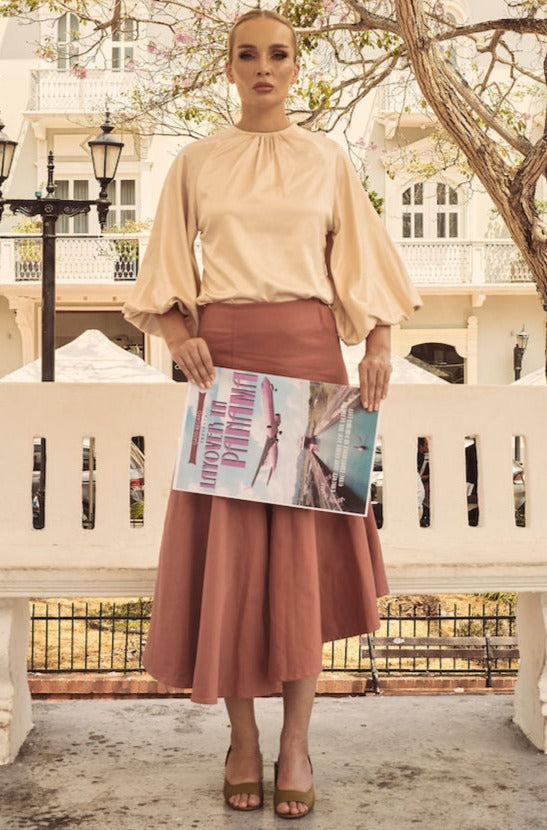 LAURA Silk cream Blouse