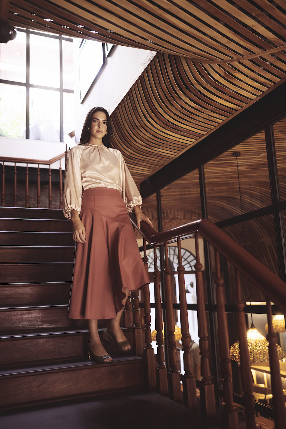 LAURA Silk cream Blouse