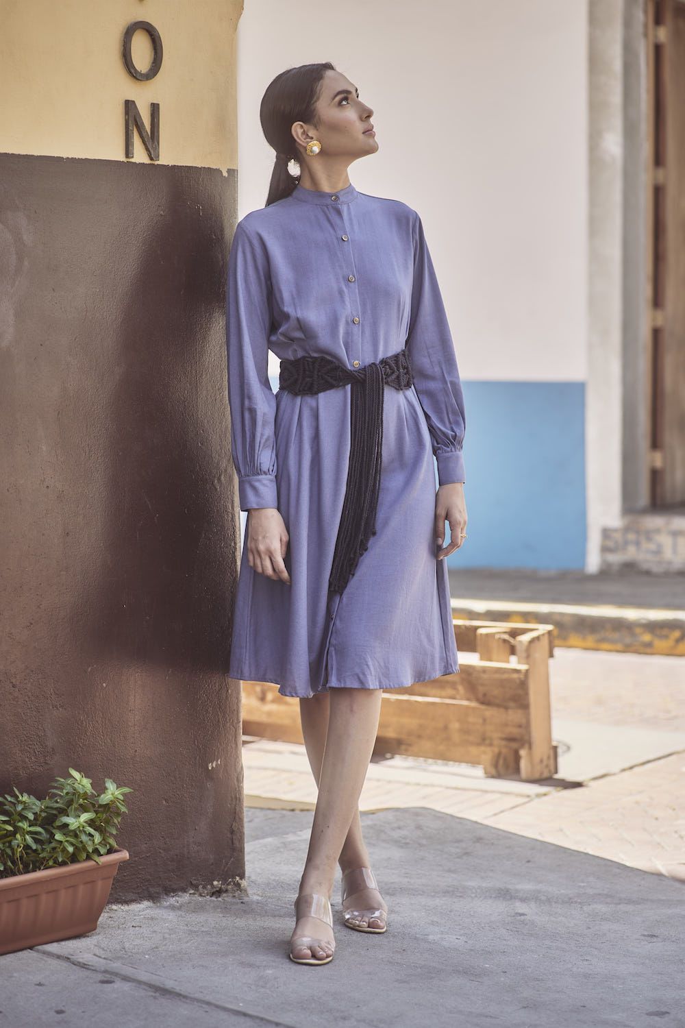 Amara Macrame Dress - Blue