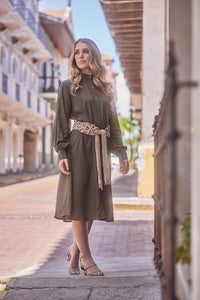 Amara Macrame Dress - Army