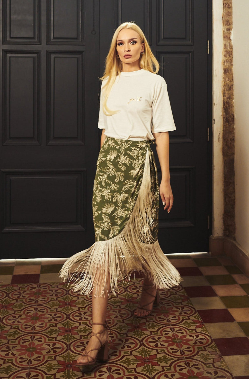 Iris Fringe Wrap Around Skirt
