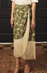 Iris Fringe Wrap Around Skirt