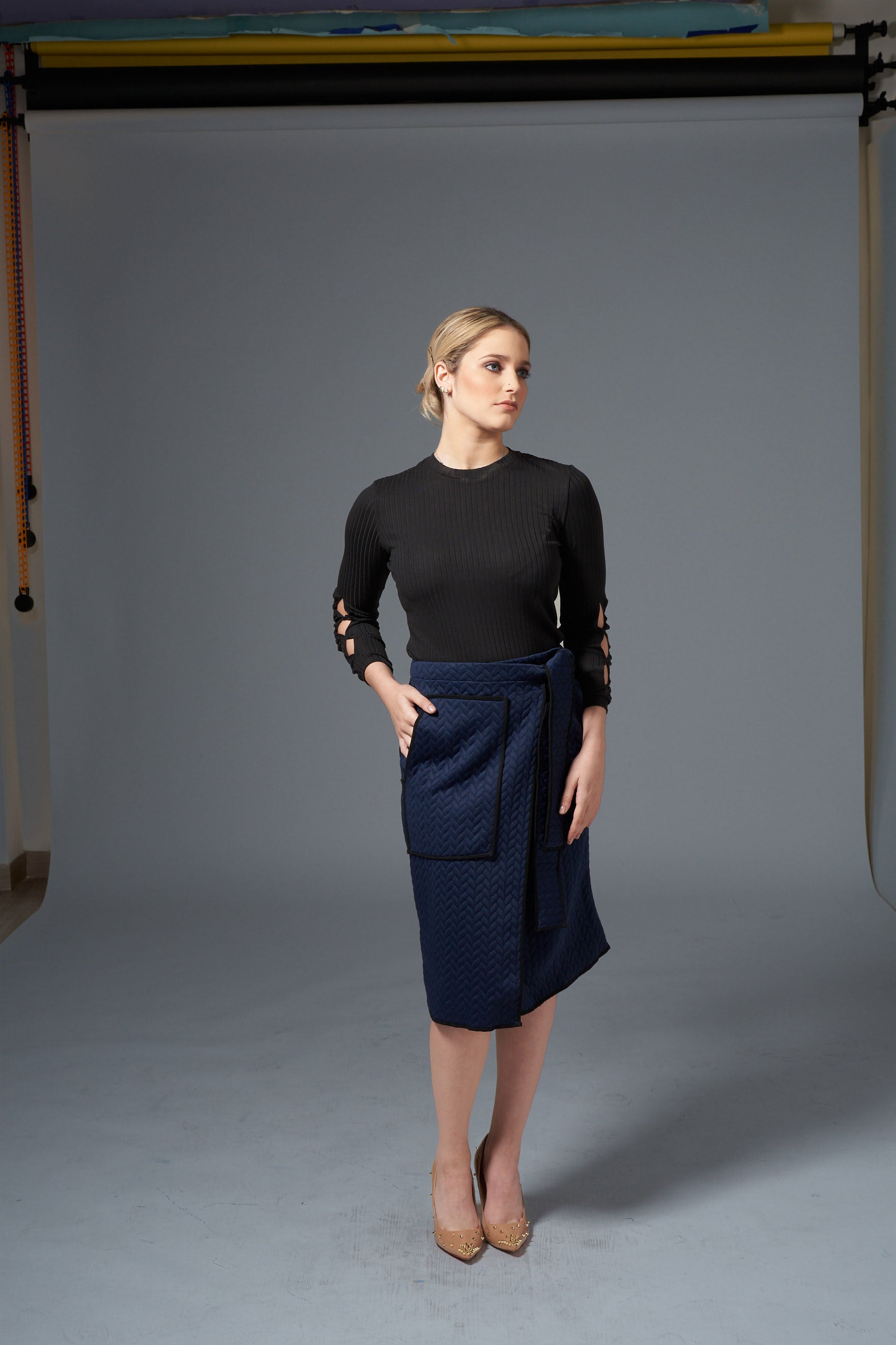 Blimie Quilted Skirt - Blue