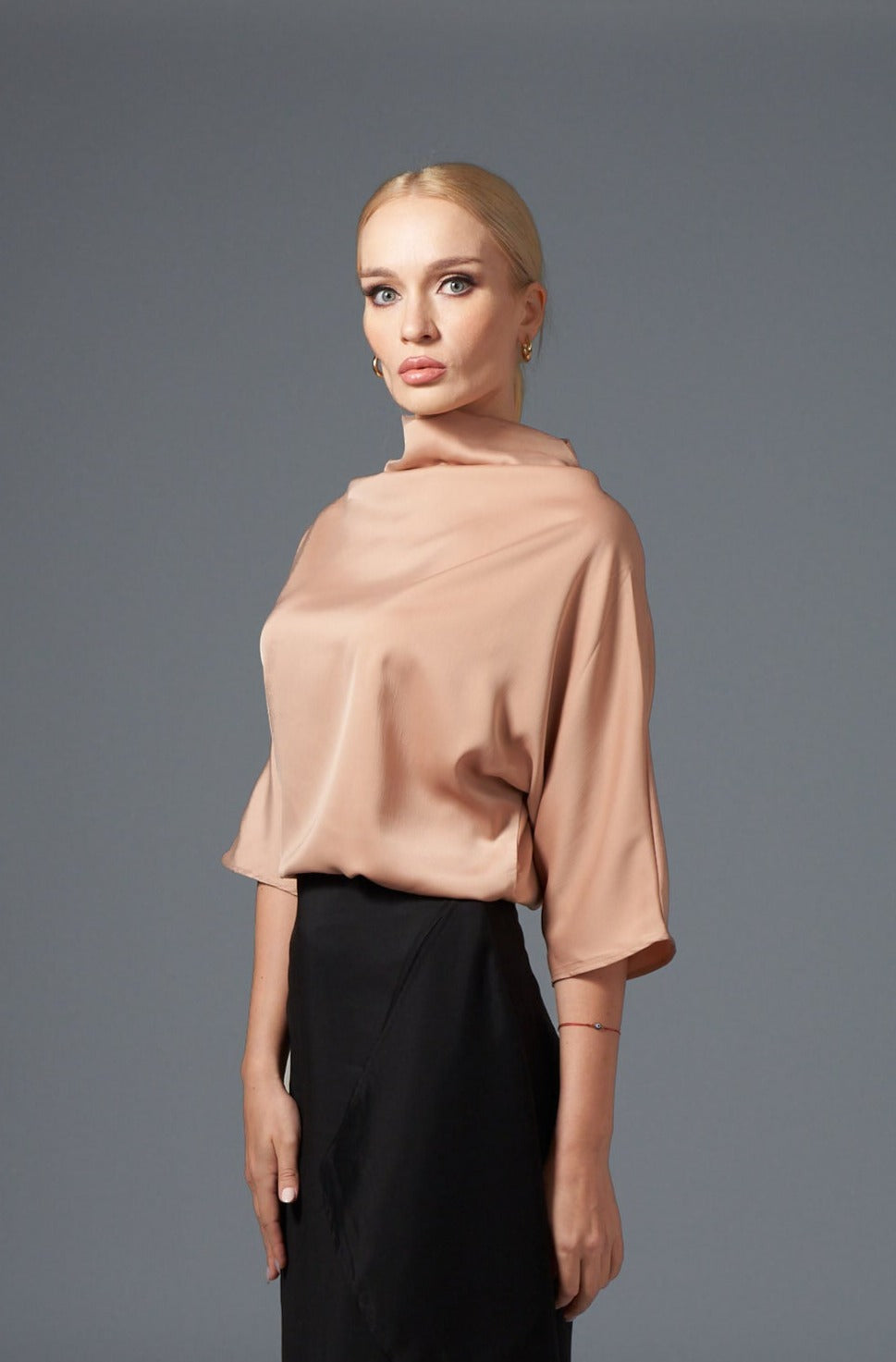 Alexa Asymmetric Shirt - Champagne