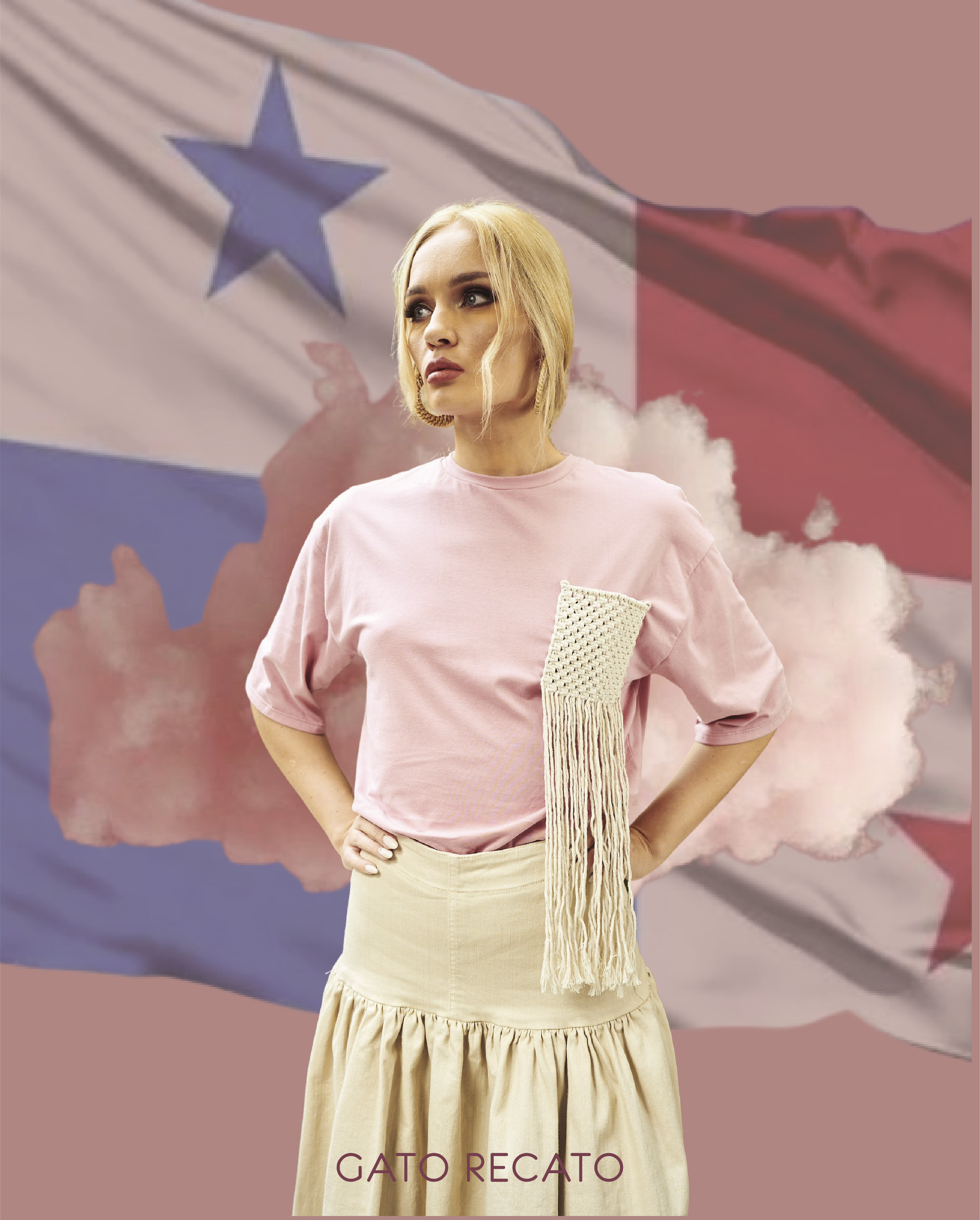 Clarita Macrame T-shirt - PINK