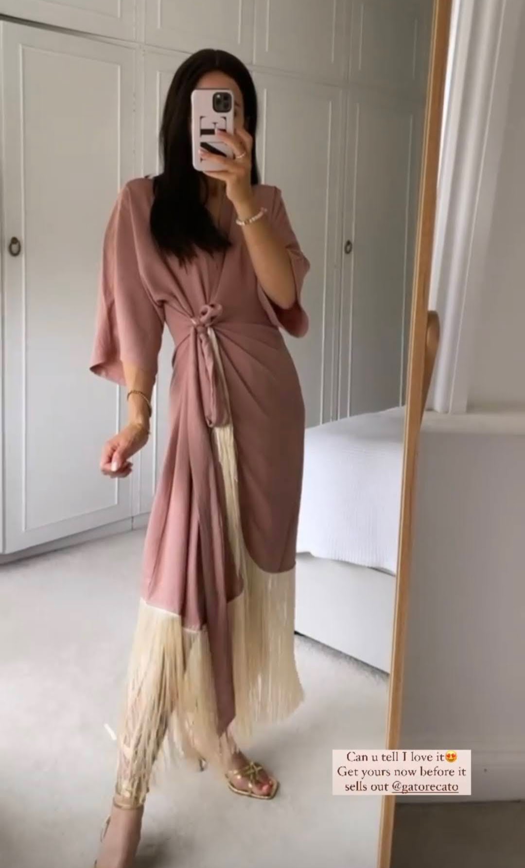 Rosé Fringes Dress