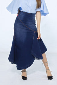 Valentina Denim Asymetric Skirt