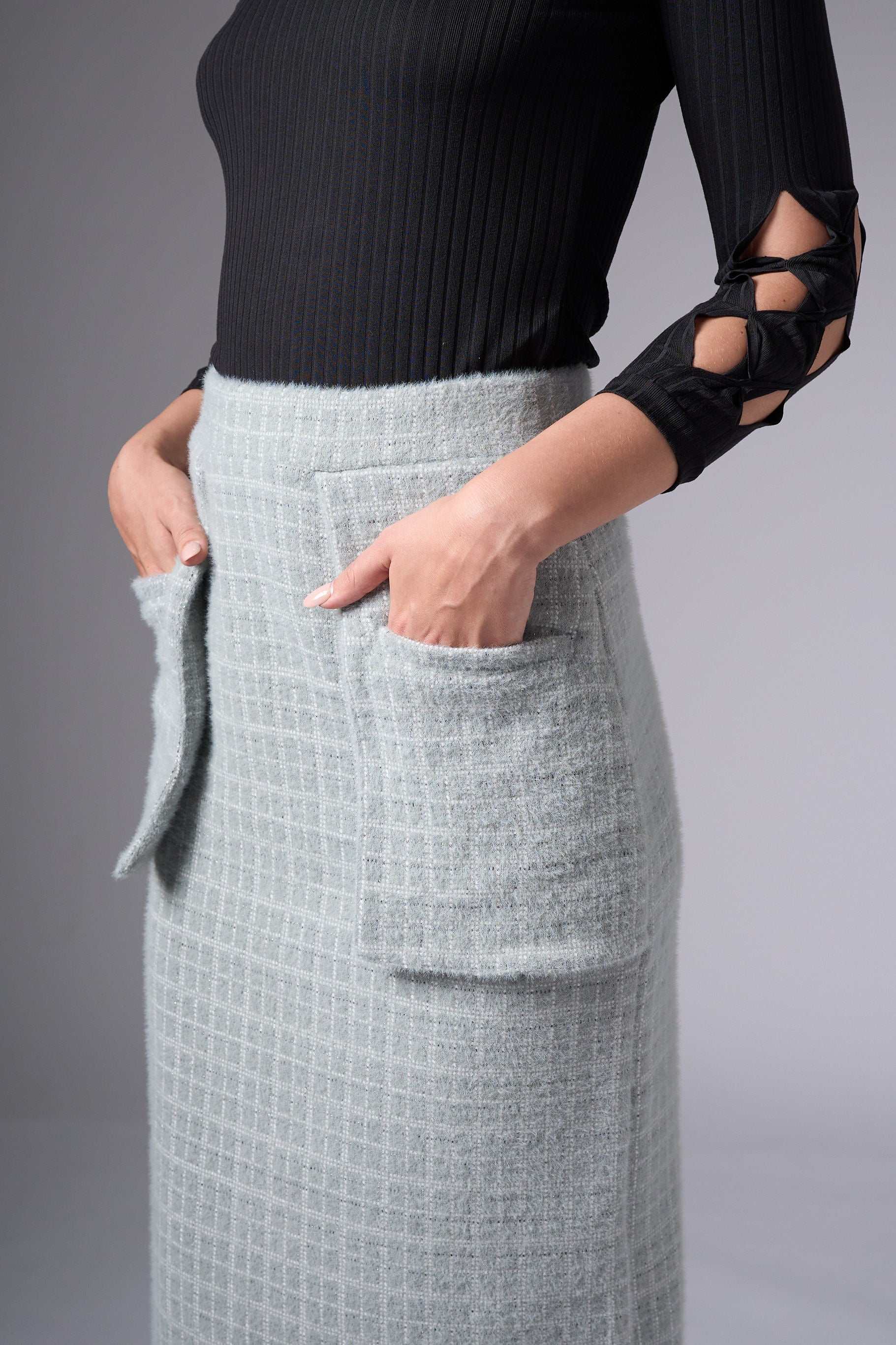Pamela Pocket Skirt - Gray Whool
