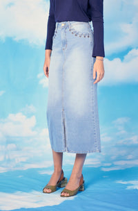 Lory Denim Midi Skirt