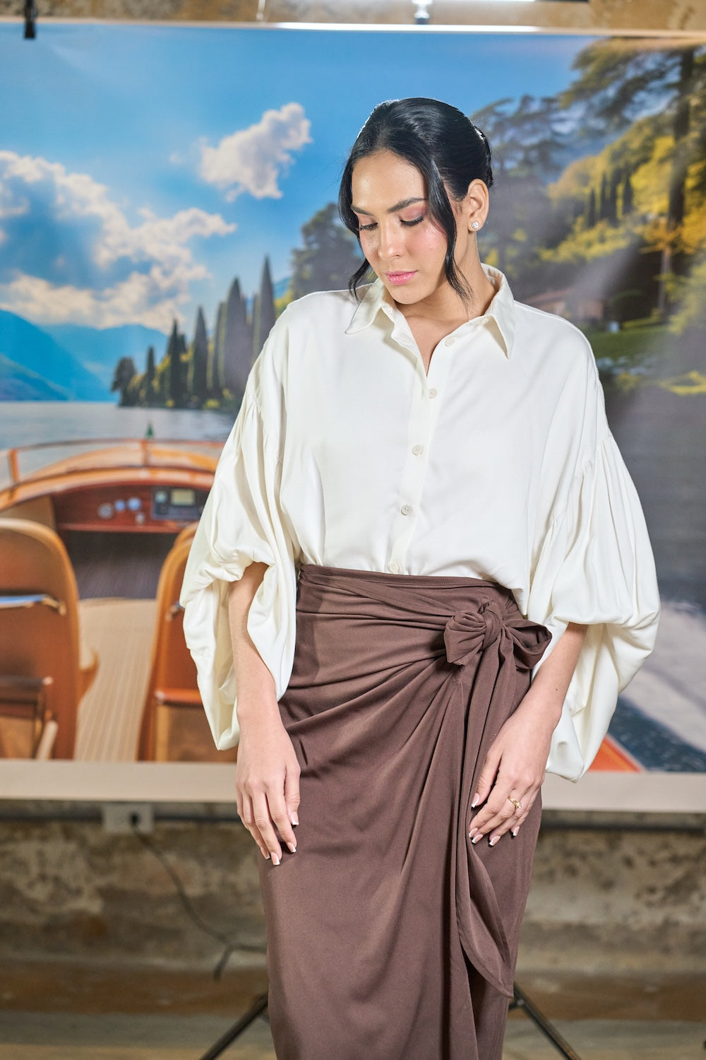 Lemoni Wrap Skirt - Brown