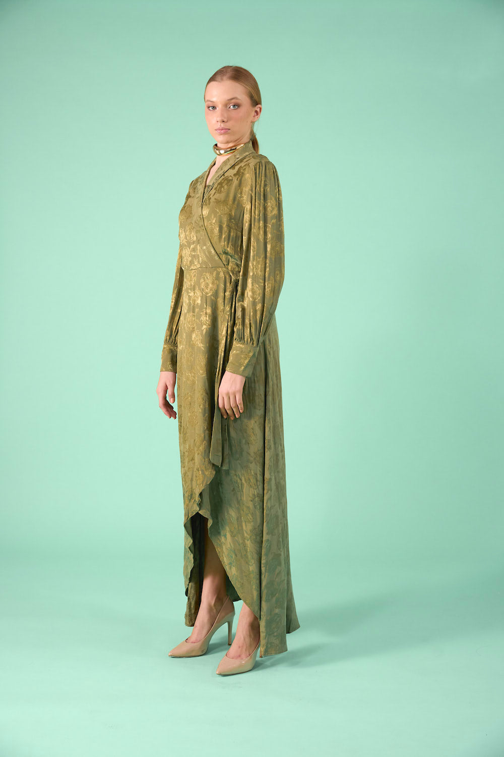 Corelia Dress - Silk Olive