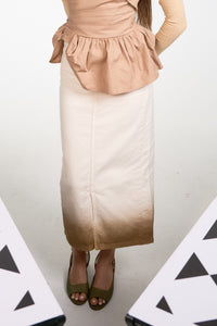 Ombre White Coffee Skirt