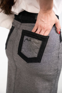 MARJORY GRAY DENIM SKIRT