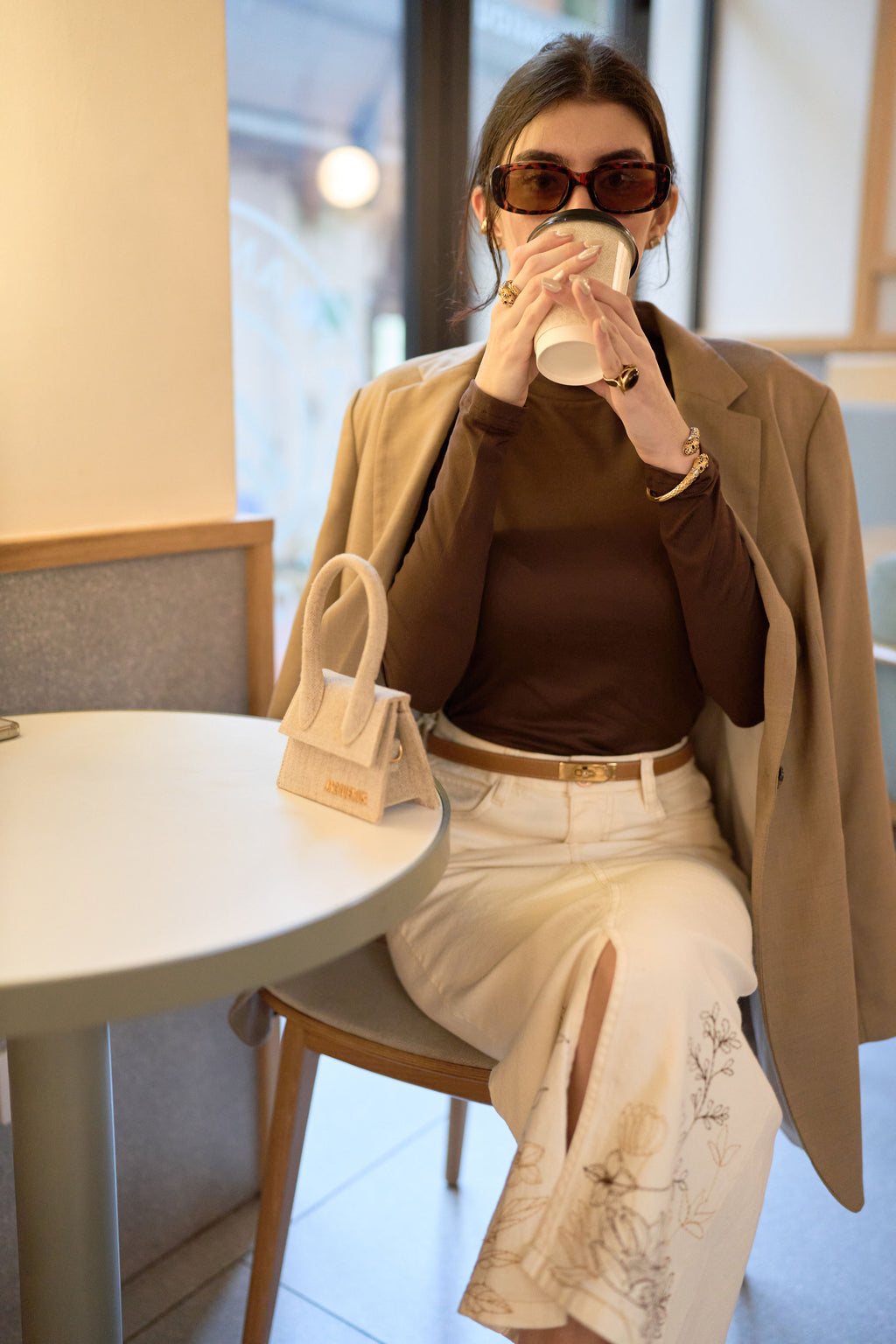 Cali Denim Off White Skirt