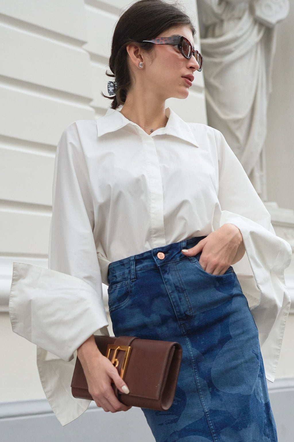 Flora Denim  Skirt