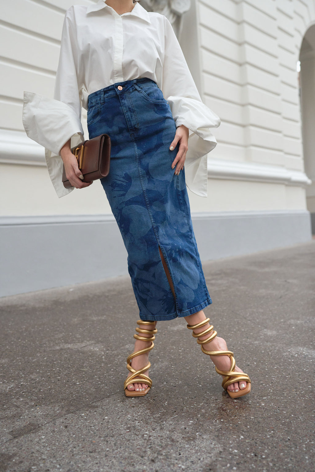 Flora Denim  Skirt
