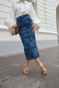 Flora Denim  Skirt