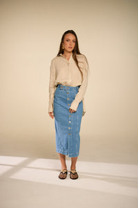 Marisa Button Down Denim BLUE