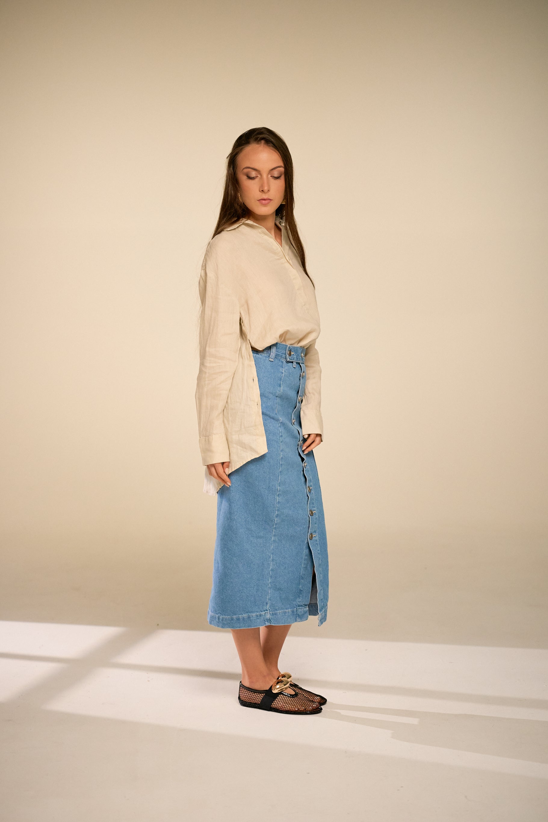Marisa Button Down Denim BLUE