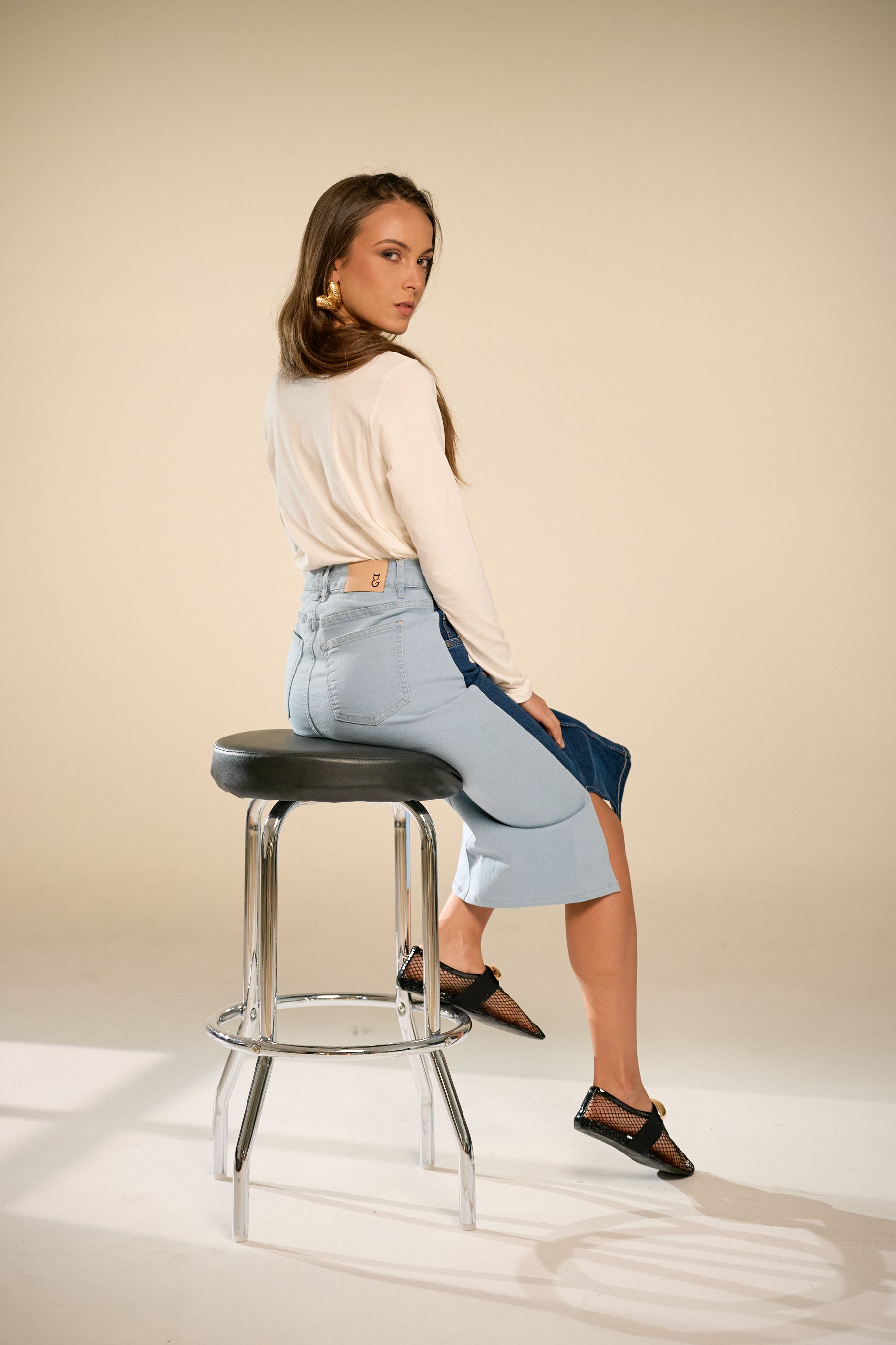 Leslie Double Denim Skirt