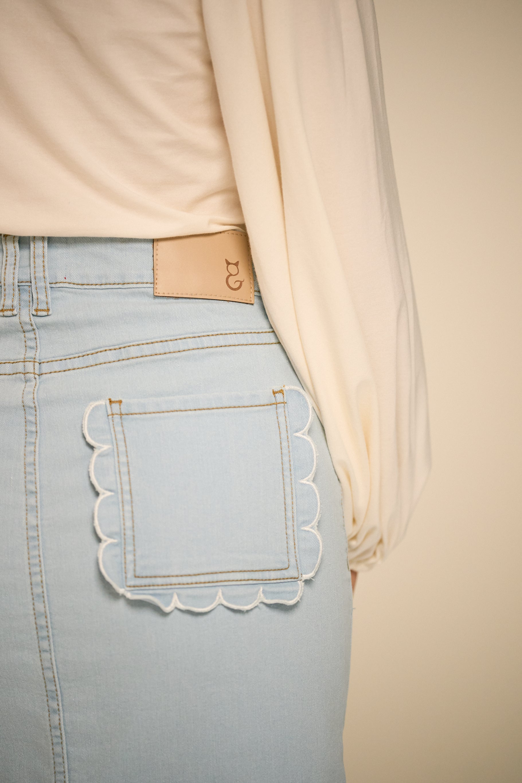 Concha Ice Denim Skirt