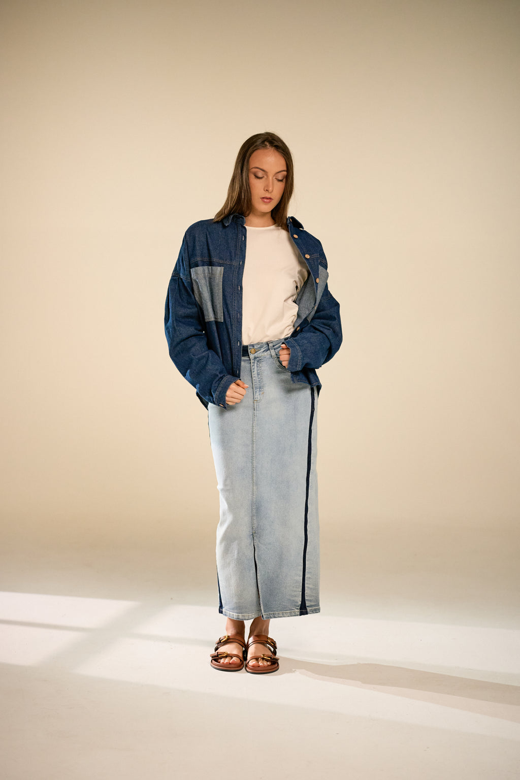 Edil Midi Denim Skirt