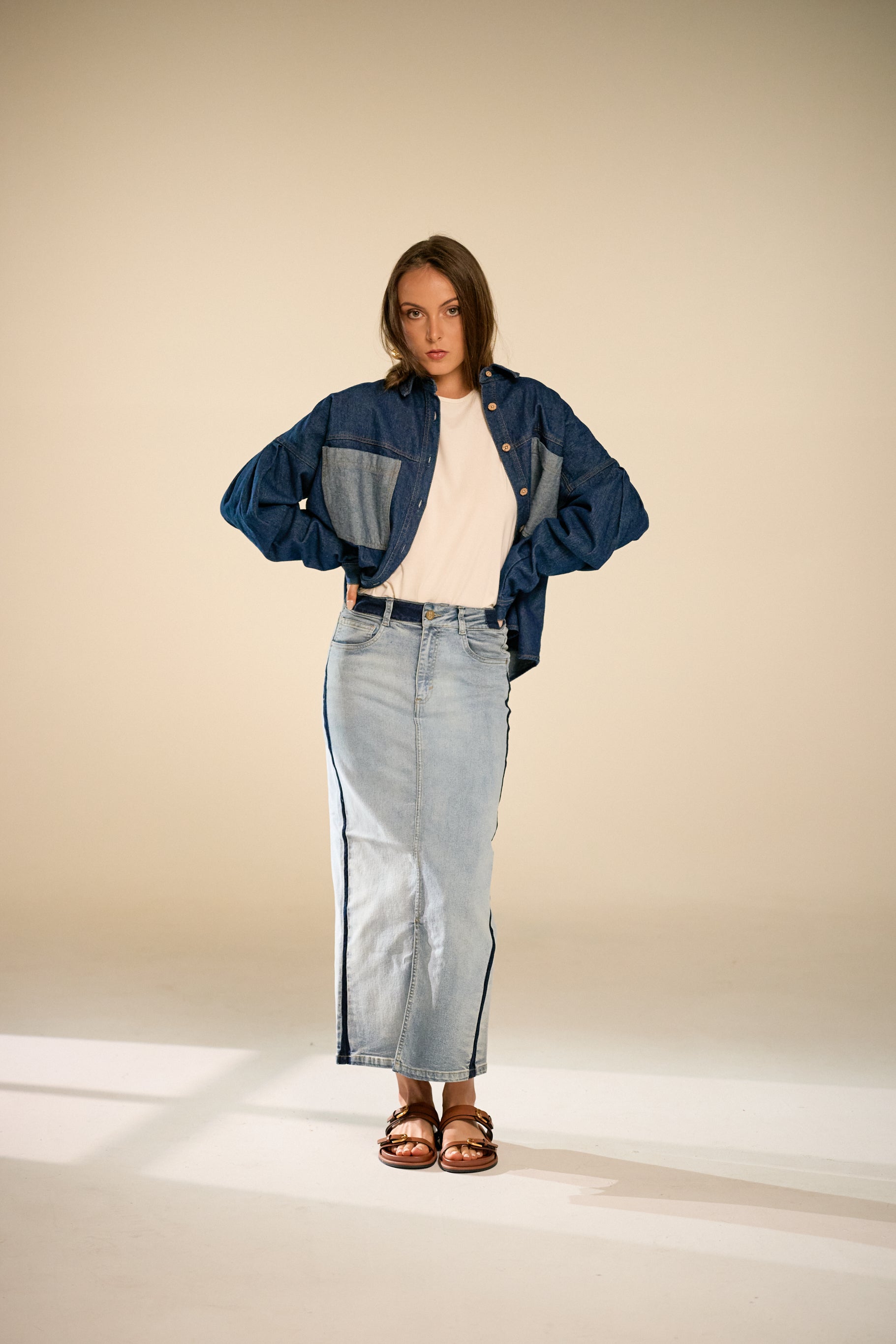 Edil Midi Denim Skirt