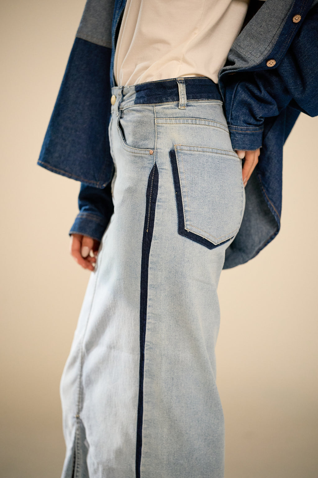Edil Midi Denim Skirt
