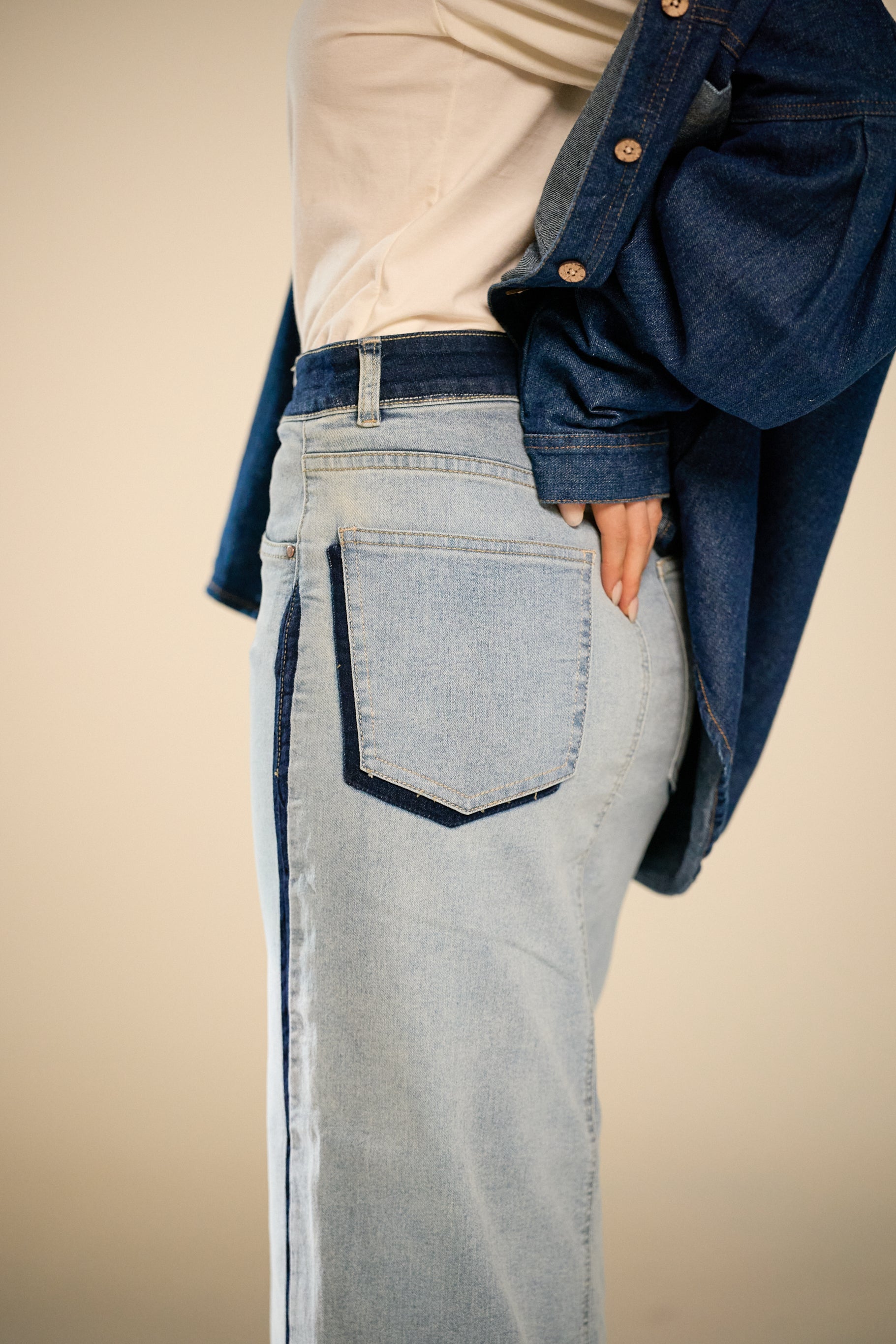 Edil Midi Denim Skirt