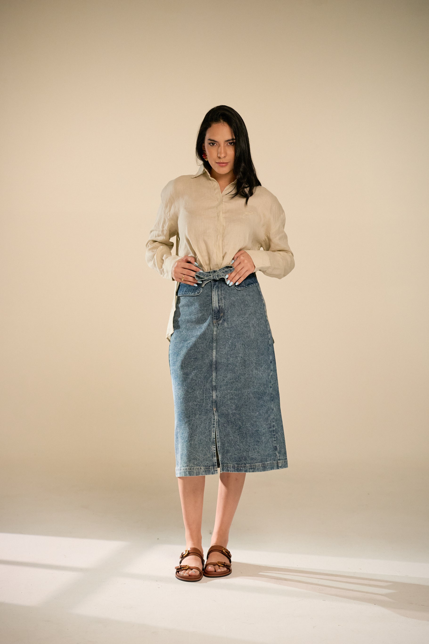 Meira Corset Denim Skirt