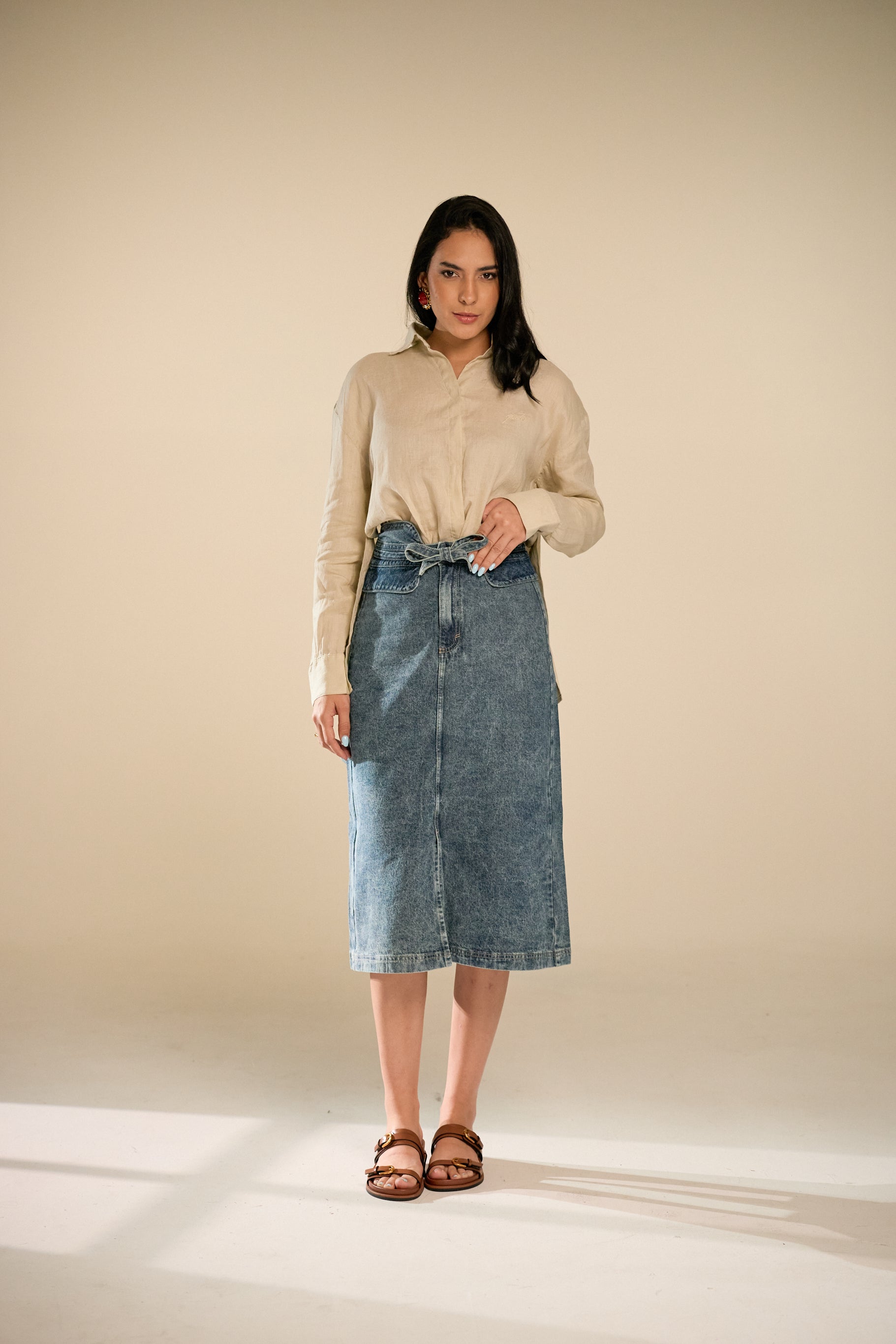 Meira Corset Denim Skirt