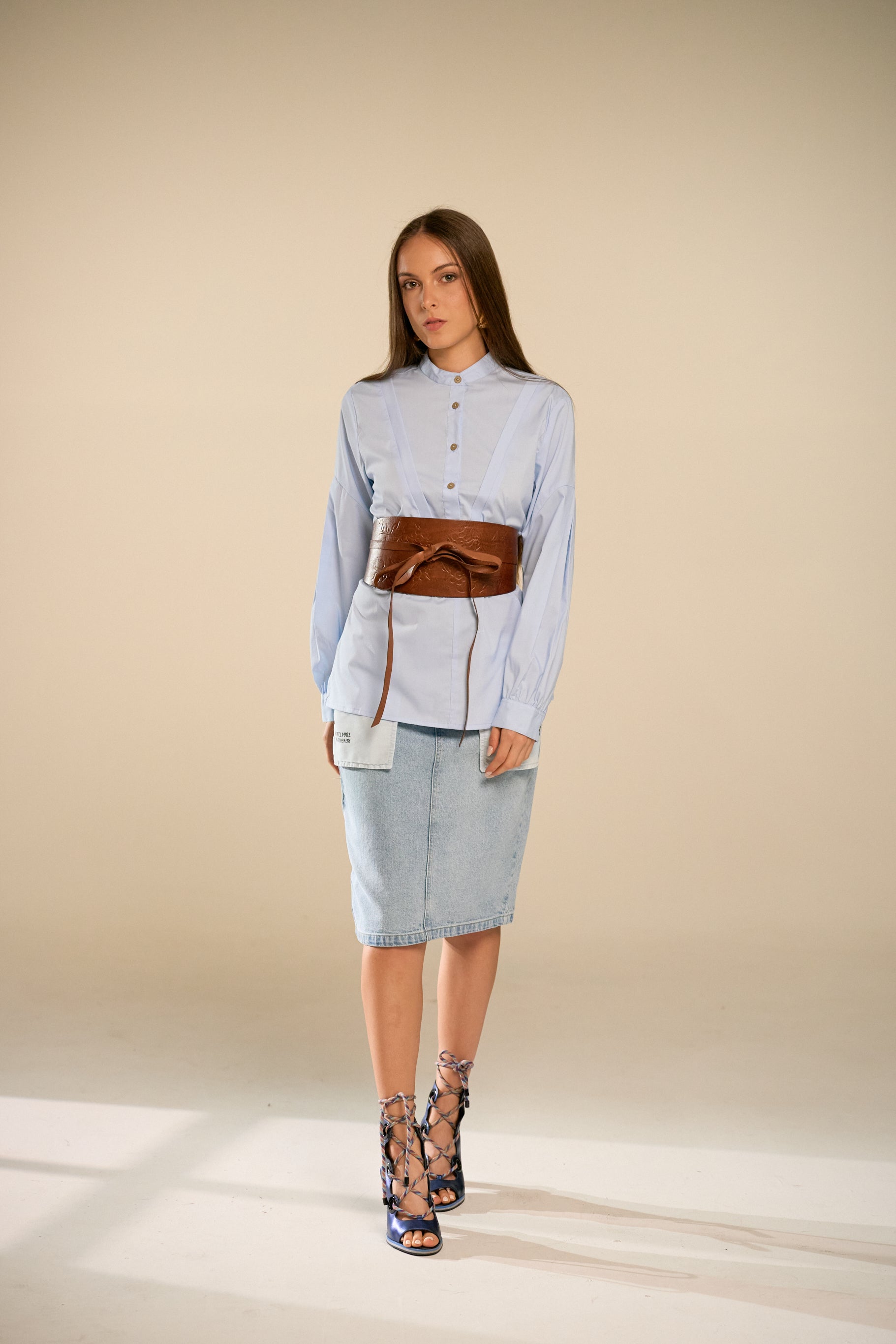 Reverse Denim Pocket Skirt