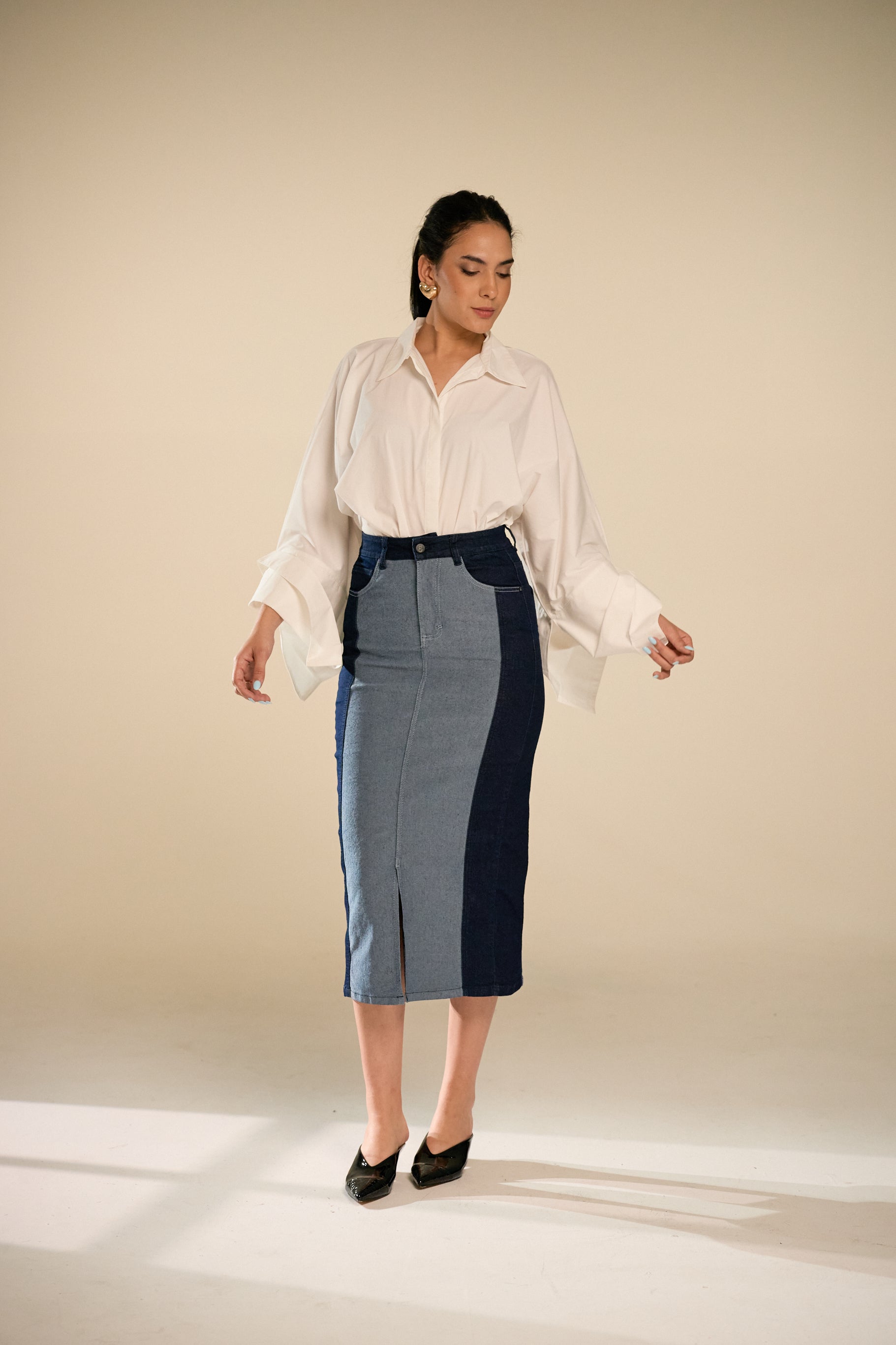 Male Double Tone Denim Skirt
