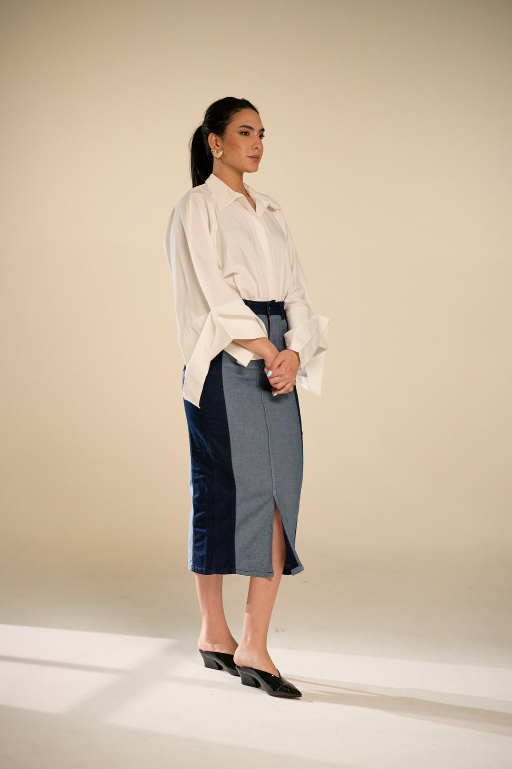 Male Double Tone Denim Skirt