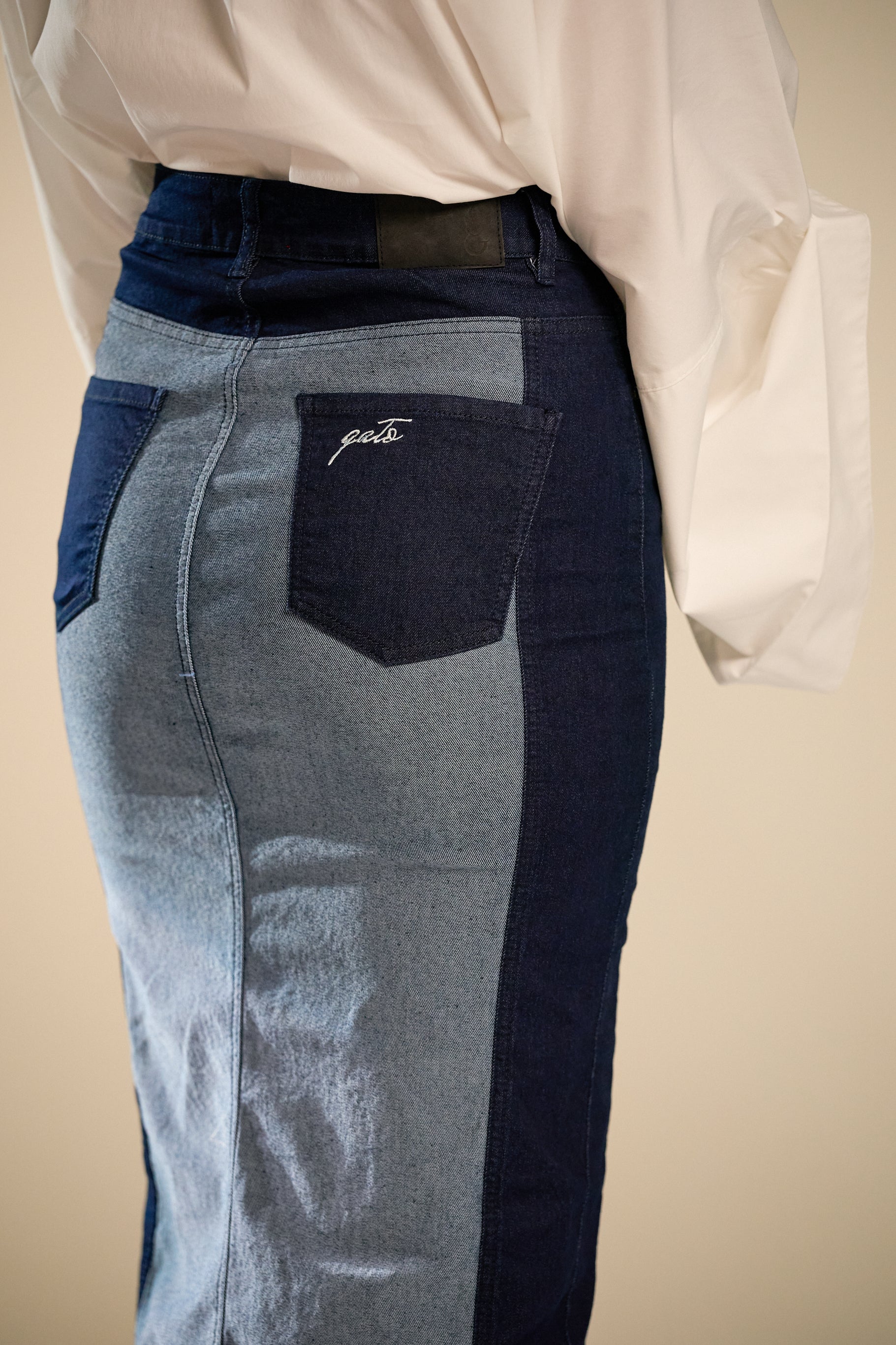 Male Double Tone Denim Skirt