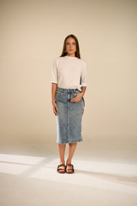 Classic Gato Denim Tube Skirt
