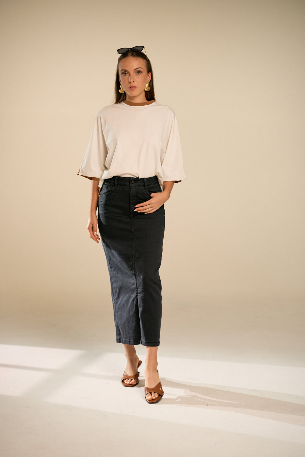Eras Black Denim Skirt