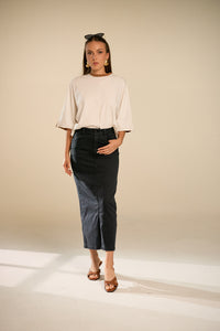 Eras Black Denim Skirt