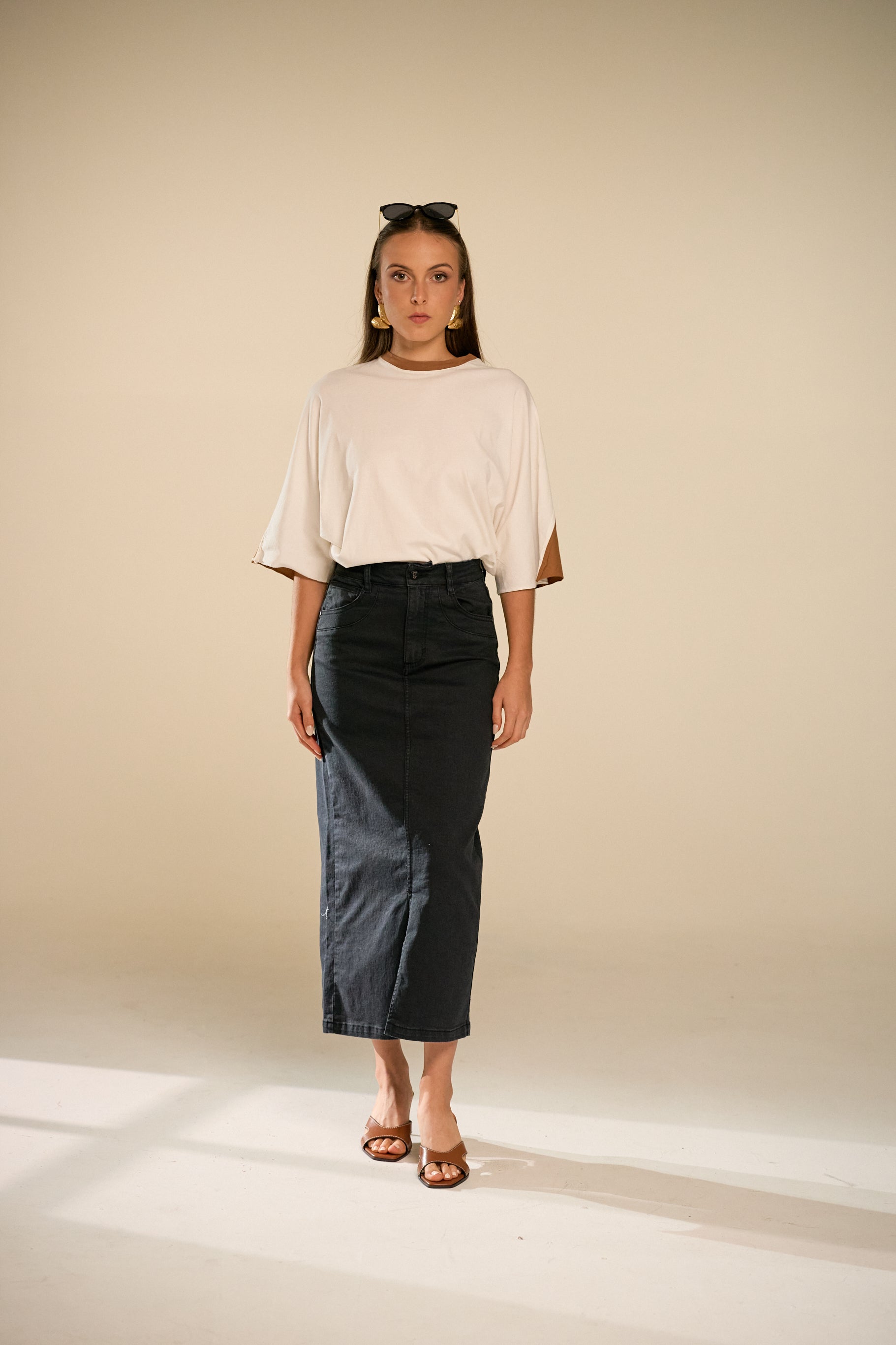 Eras Black Denim Skirt