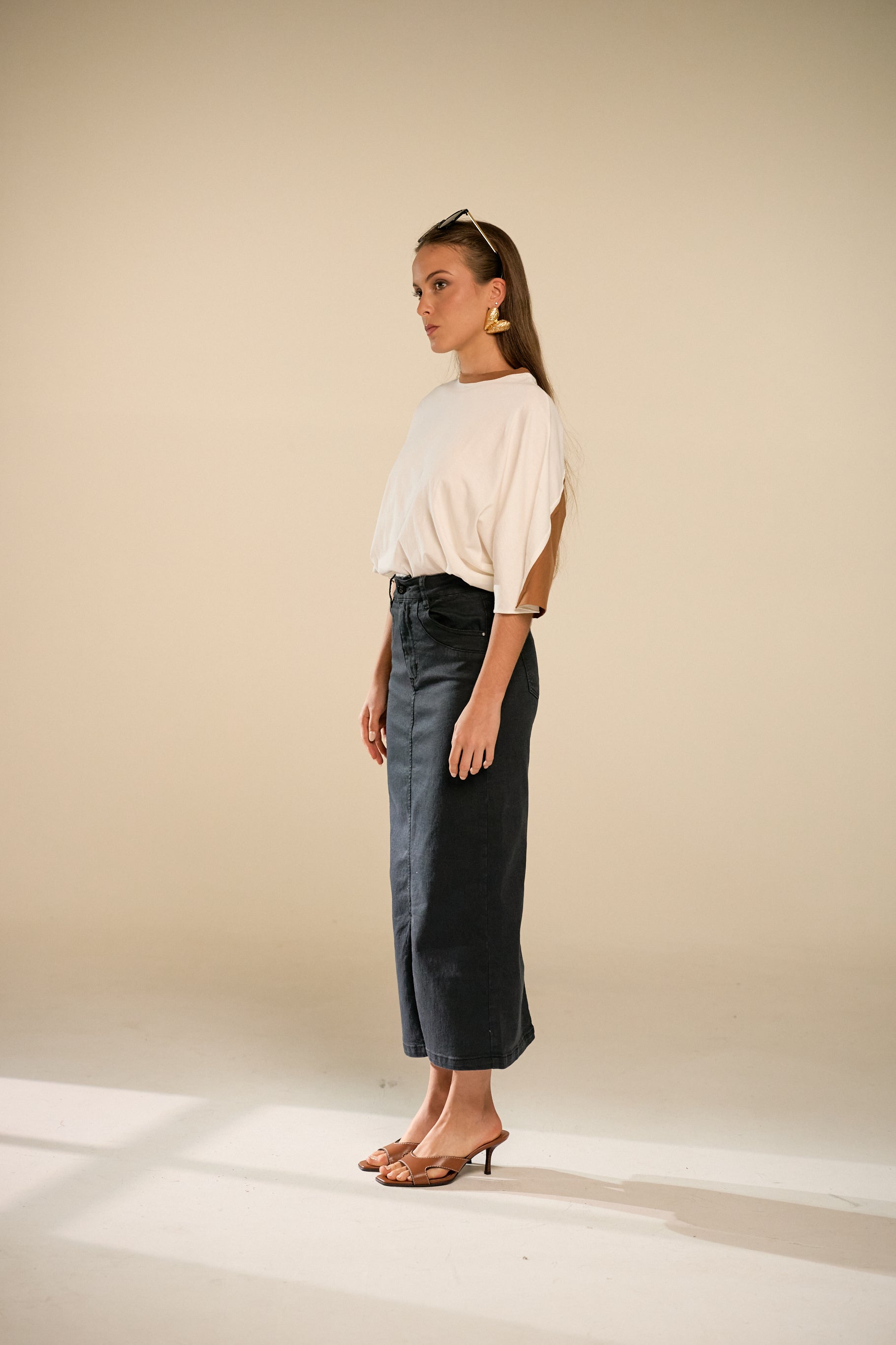 Eras Black Denim Skirt